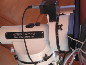 Il telescopio e la webcam dal basso